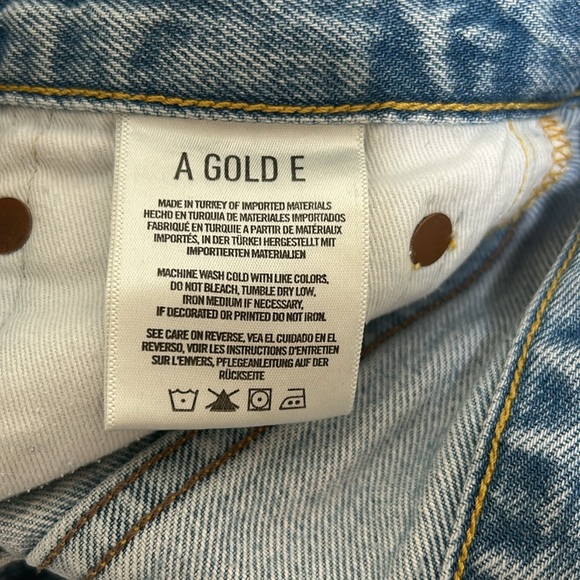 AGOLDE CUTOFF DENIM JEAN SHORT BLUE DISTRESSED MID RISE WOMEN SIZE 23 - Picture 7 of 11